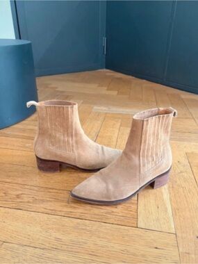 Jonak Suede Boots, tan, size 38 (US 7)